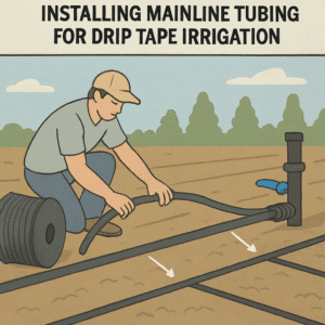 Installing Mainline Tubing for Drip Tape Irrigation