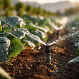 Precision irrigation system delivering water to vegetable root zones in an open field