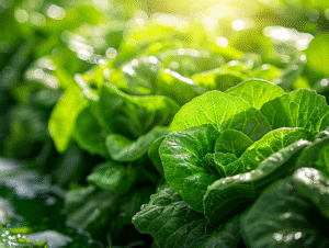 Detailed macro view of hydroponically grown lettuce in a Haishun greenhouse NFT channel