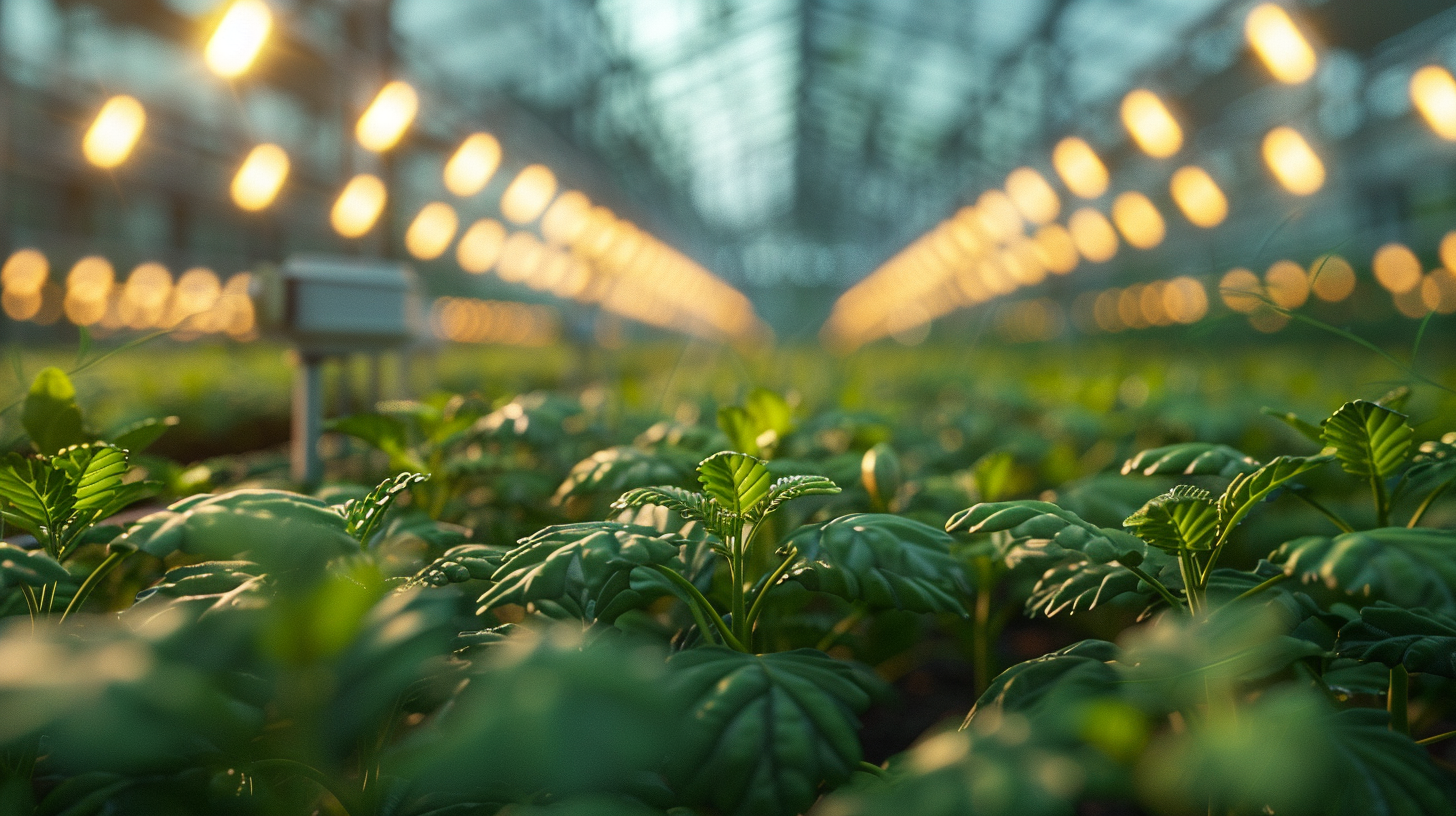 A smart fertigation system delivering nutrients through precise irrigation.