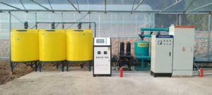 Haishun Smart Fertigation System preventing common fertigation problems with dosing tanks, filters and smart control cabinet in a greenhouse
