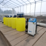 Smart fertigation system delivering precise water and nutrients in a sustainable modern farm, supporting water-saving and eco-friendly agriculture by Haishun.