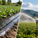 drip tape vs sprinkler irrigation comparison water efficiency crop farm ROI